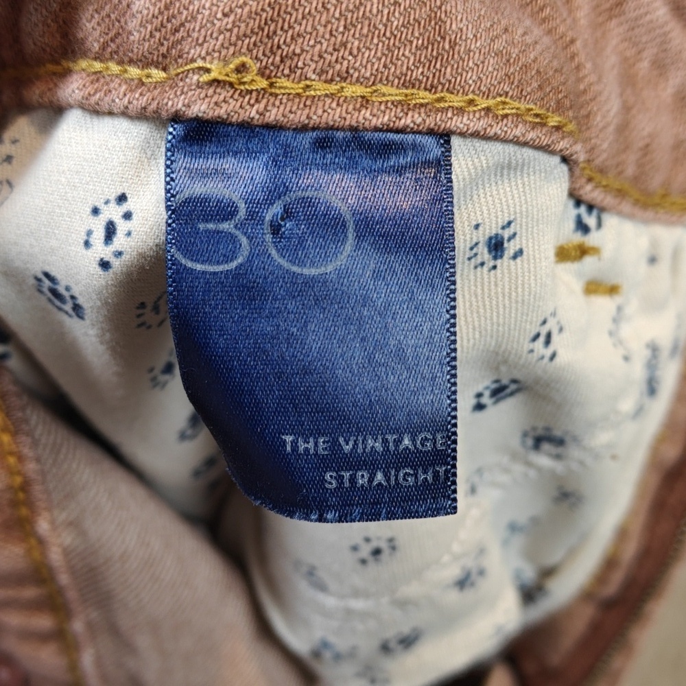 ANTHROPOLOGIE PILCRO The Vintage Straight Brown/Pink Busted Knees Jeans Size 30 - Picture 4 of 16